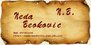 Neda Beoković vizit kartica